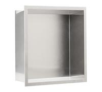 Beliani Niche de Douche Moderne à Éclairage LED en Acier Inoxydable Finition Brossée 33 x 33 cm Argenté Itaipu
