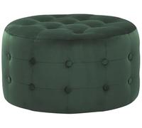 Beliani Ottoman 30 x 55 cm Rond Chesterfield en Velours Vert Foncé Rembourré Chic Tampa