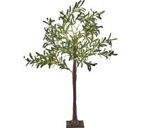 BELIANI Outdoor Sapin de Noël vert avec lumières LED 120 cm pour jardin extérieur Indoor Décoration de Noël