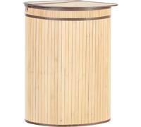BELIANI Panier de rangement avec couvercle, bambou marron clair, panier d'angle à fermeture éclair pour le linge, accessoire