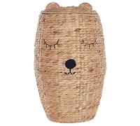 Beliani Panier Enfants Ours en Peluche Naturel Fibre de Jacinthe d'Eau