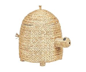 Beliani Panier Enfants Tortue Naturel Fibre de Jacinthe d'Eau Animal