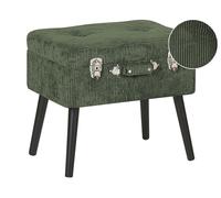 Beliani - Petit Tabouret avec Rangement, en Velours et Bois, Vert et Noir