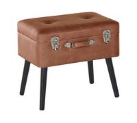 Beliani - Petit Tabouret - Mallard - avec Rangement en Cuir PU Marron