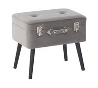 Beliani - Petit Tabouret - Mallard - avec Rangement, en Velours, Gris