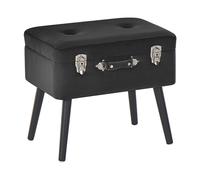 Beliani - Petit Tabouret - Mallard - avec Rangement en Velours Noir
