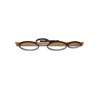 Beliani Plafonnier Moderne en Acier Éclairage LED Intégré Finition Métal Imitation Bois en Forme d'Anneau Noir Spean