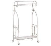 BELIANI Porte-serviettes de salle de bain blanc, sur pied, aspect antique, style rétro vintage