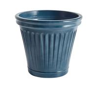 Beliani Pot de Fleurs en Polyrésine 43 cm Rond Utilisation Intérieur Extérieur Finition Emaillée Bleu Maize