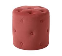 Beliani Pouf Corail Velours Rond Moderne Capitonné Décoration Salon