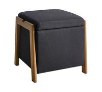 Beliani Pouf de Rangement Noir Tissu Carré Glam avec Coffre en Accessoire | Rembourrage en mousse, Unicolore, Pieds à monter, Charge Max 120 kg, 45 x 43 x 44 cm