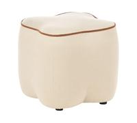Beliani Pouf en Tissu Repose-Pieds Tabouret 35 x 35 cm Rembourré Carré Accessoire Salon Chambre Beige Clair Juno