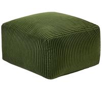 Pouf en velours côtelé vert 50 x 50 x 30 cm MUKKI