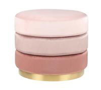 Beliani Pouf en Velours Rose Assise Supplémentaire de Salon Repose-Pieds Glamour Louin