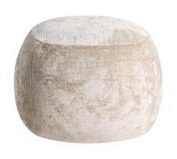 Beliani Pouf Glamour en Tissu Chenille Forme Ronde Meuble Salon Chambre Beige Barron