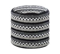 Beliani - Pouf - Guntur - 41 x 41 cm, En Laine et Coton, Blanc et Noir