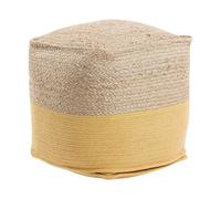 Beliani - Pouf - Kirama - 44 x 44 x 44 cm, En Jute et Coton, Beige et Jaune