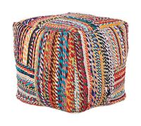 Beliani Pouf Multicolore en Coton 40 x 40 x 40 cm Moelleux Chambre Salon Patchwork Mekhtar
