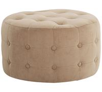 Beliani Pouf Ottoman de Type Chesterfield 30x55cm Chesterfield En Velours Beige