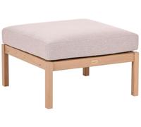 Beliani Pouf Ottoman en Bois d'Acacia avec Coussin en Tissu Jardin et Terrasse Marron Clair et Beige Rivello