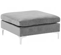 Beliani - Pouf Ottoman - Evja - en Velours et Métal, Gris et Argenté