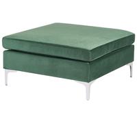 Beliani - Pouf Ottoman - Evja - en Velours et Métal, Vert et Argenté