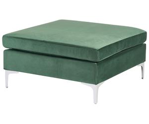 Beliani - Pouf Ottoman - Evja - en Velours et Métal, Vert et Argenté