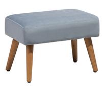 Beliani - Repose-Pieds - Takoma - Coton Gris et Bois d'Hévéa