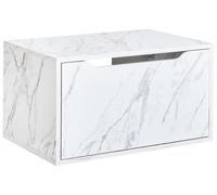 Beliani Salle de Bain Meuble Lavabo Mural Effet Marbre Blanc Petrolina