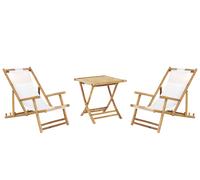 Beliani - Salon de Jardin - Atrani/Spello - Table et 2 Chiliennes, en Bambou Cla