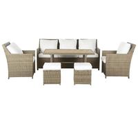 Beliani - Salon de Jardin avec Canapé et Table et Fauteuil et 2 Ottomans - Fonti