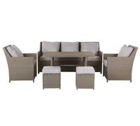 Beliani - Salon de Jardin avec Canapé et Table et Fauteuil et 2 Ottomans - Fonti