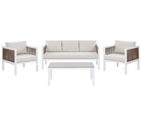 Beliani - Salon de Jardin - Borello - Canapé 2 Fauteuils et Table Basse, Aluminu