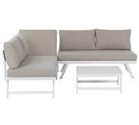 Beliani - Salon de Jardin Modulable - Coccorino - 5 Places, en Aluminium, Blanc,