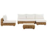 Beliani - Salon de Jardin - VARALLO - 4 Places, en Rotin Marron, Style Boho