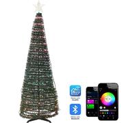 BELIANI Sapin de Noël LED vert avec changement de couleur contrôlé par application 188 cm avec minuterie Décoration de Noël salon