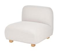 Beliani Section d'Assise Moderne en Bouclé 1 Place Module de Canapé Pieds en Bois Blanc Cassé Amli