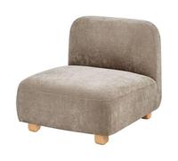 Beliani Section d'Assise Moderne en Tissu 1 Place Module de Canapé Pieds en Bois Beige Amli