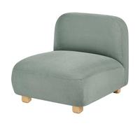 Beliani Section d'Assise Moderne en Tissu Hydrofuge 1 Place Module de Canapé Pieds en Bois Vert Clair Amli
