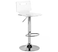 Beliani Set 2 Tabourets Chaises de Bar Siège en Acrylique Transparent et Pied Hauteur Réglable en Métal pour Salon Salle à Manger ou Cuisine Moderne