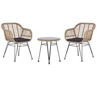 Beliani - Set Bistrot Table et 2 Chaises - Tropea II - en Rotin PE et Acier, Bei