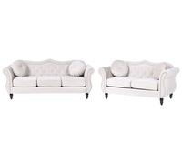 Beliani - Set de 2 Canapés - Skien - Velours, Beige