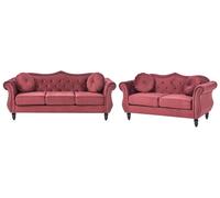Beliani - Set de 2 Canapés - Skien - Velours, Rouge