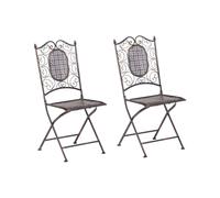 Beliani - Set de 2 Chaises de Jardin - Bormio - En Acier, Noir