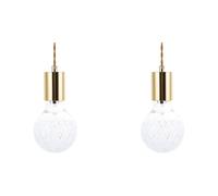 Beliani - Set de 2 Lampes Suspensions - Anza - G9 28W, en Verre et Métal, Doré