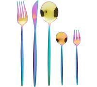 BELIANI Set de couverts 30 pièces multicolores set de cuisine élégant pour 6 personnes set de vaisselle familiale