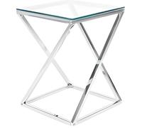 Beliani - Table appoint argenté avec plateau en verre BEVERLY