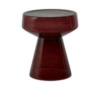 Beliani Table Appoint Design Moderne 37 x 37 x 43 cm Forme Ovale en Verre Transparent Marron Foncé Laguna