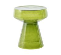 Beliani Table Appoint Design Moderne 37 x 37 x 43 cm Forme Ovale en Verre Transparent Verte Laguna