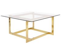 Table basse dorée en verre CRYSTAL - BELIANI - Carré - Contemporain